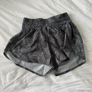 Black and White Patterned Athletic Shorts